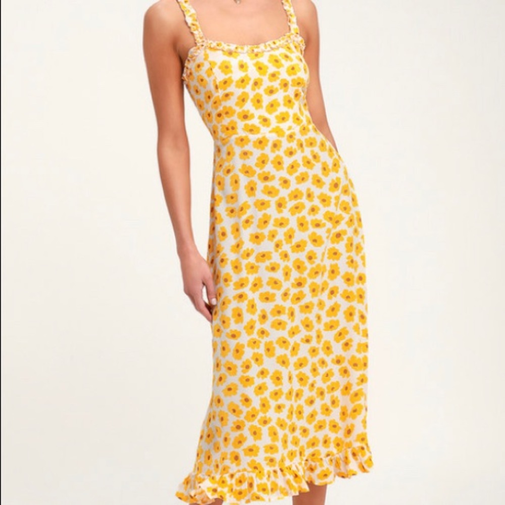Faithfull the Brand Naomi Yellow Floral Dress